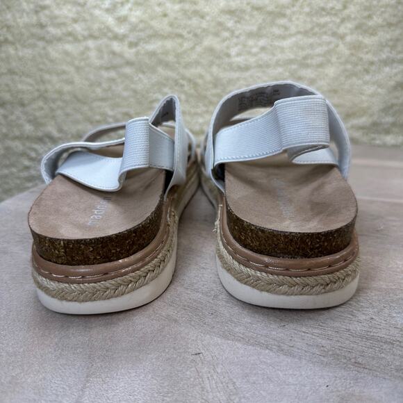 Madden Girl Lenna Womens Size 8 Sandals White Cushioned Strappy Slingback Shoes - Picture 7 of 11